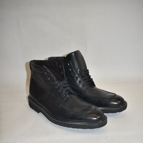 To Boot New York Carlton Apron Toe Leather Boots Black Size 11 - Picture 2 of 11
